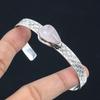 925 Silver Pear Rose Quartz Stone Mother Birthday Artisan Trendy Handmade Bangle