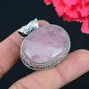 Rose Quartz Gemstone Pendant Solid 925 Sterling Silver Pendant Jewelry Gift For Unisex