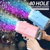 40 Hole Fully Automatic Children's Electric Bubble Machine Luminous Toy Gift Bubble Gun Without Battery and Bubble Water