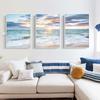 Sunrise Coastal Poster Room Decor Blue Sea Beach Landscape Wall Art Picture Waves Canvas Painting Aesthetic Room Decor