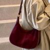 Retro Suede Underarm Bag Women's Autumn Winter New French Luxury Single Shoulder Bags Simple Versatile Crossbody Half Moon Bag