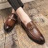 Italian Style Men Casual Leather Shoes Fashion Lightweight Loafers Low Heel Slip-on Outdoor Driving Shoes Flat Designer Shoes