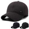 Men's Autumn Winter Woolen Hat Middle-Aged and Elderly Thick Warm Ear Protection Baseball Cap