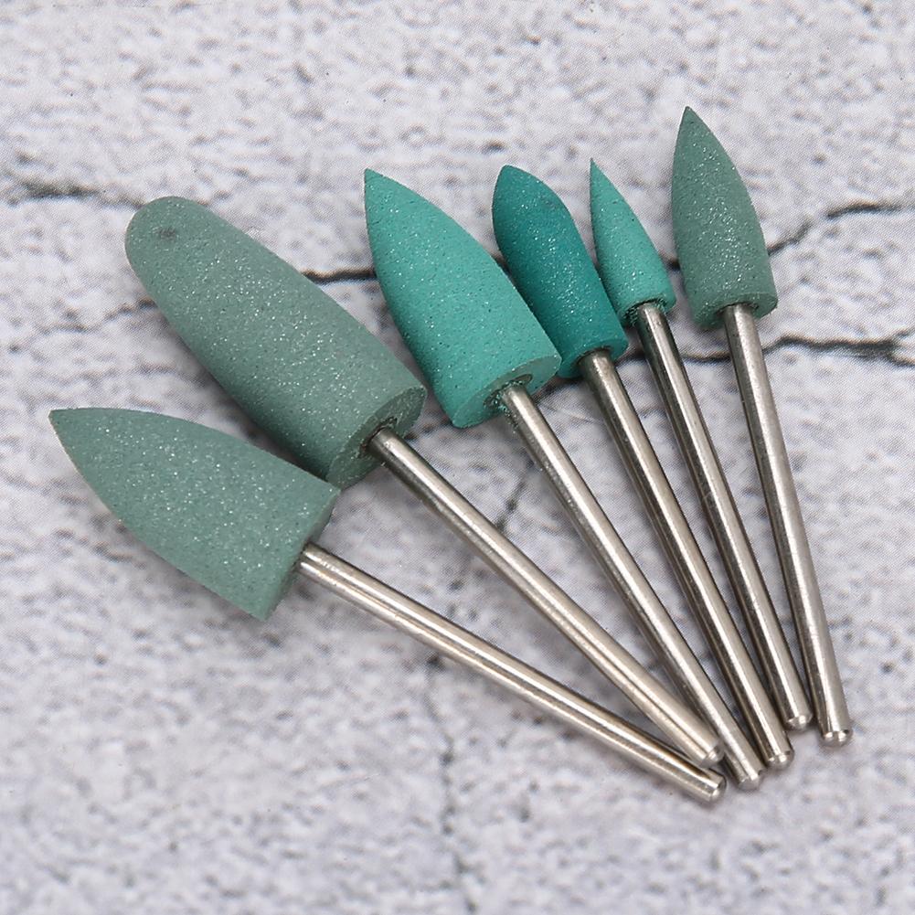 6pcs Nail Drill Bit Nail Art Drill Manicure Grinding Head Nail Polishing Bits Accessory