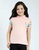 Girls Printed Polo Neck Half Sleeve T-Shirt