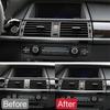 For BMW X5 X6 E70 E71 Center  Side Air Condition Air Outlet Cover Protective Trim Carbon Fiber  2008 2009 2010 2011 2012 2013