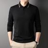 Long-sleeved T-shirt for Men, Autumn New Solid Color Lapel T-shirt for Young and Middle-aged People, POLO Shirt, Bottoming Shirt
