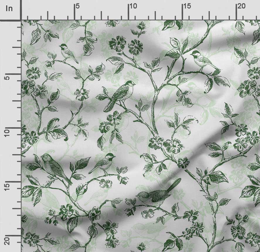 Soimoi Bird & Flowers  Print  Cotton Cambric Quilting Fabric Sold by The Yard 42 Inch Wide Medium Weight Cotton Fabric Sewing  Supplies