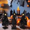 Halloween Witch Decoration Black Witch Ornament with Light-up Face Indoor Primitive Witch Table Centerpiece for Home Shelf Mantels Kitchen Decoration