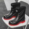 Fashion Versatile Men's Rain Shoes Waterproof and Non-slip Short Rain Boots Wear-resistant Fishing Catch the Sea Car Wash Wading Shoes Men