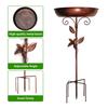 Metal Birds Bath Freestanding Birdbath Bowl with Stake Adjustable Height Birds Bath Feeder Tray for Garden Outdoor Decor