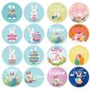 Easter Stickers Rabbit Egg Shaped Stickers 500 Round Copperplate Paper Roll Labels