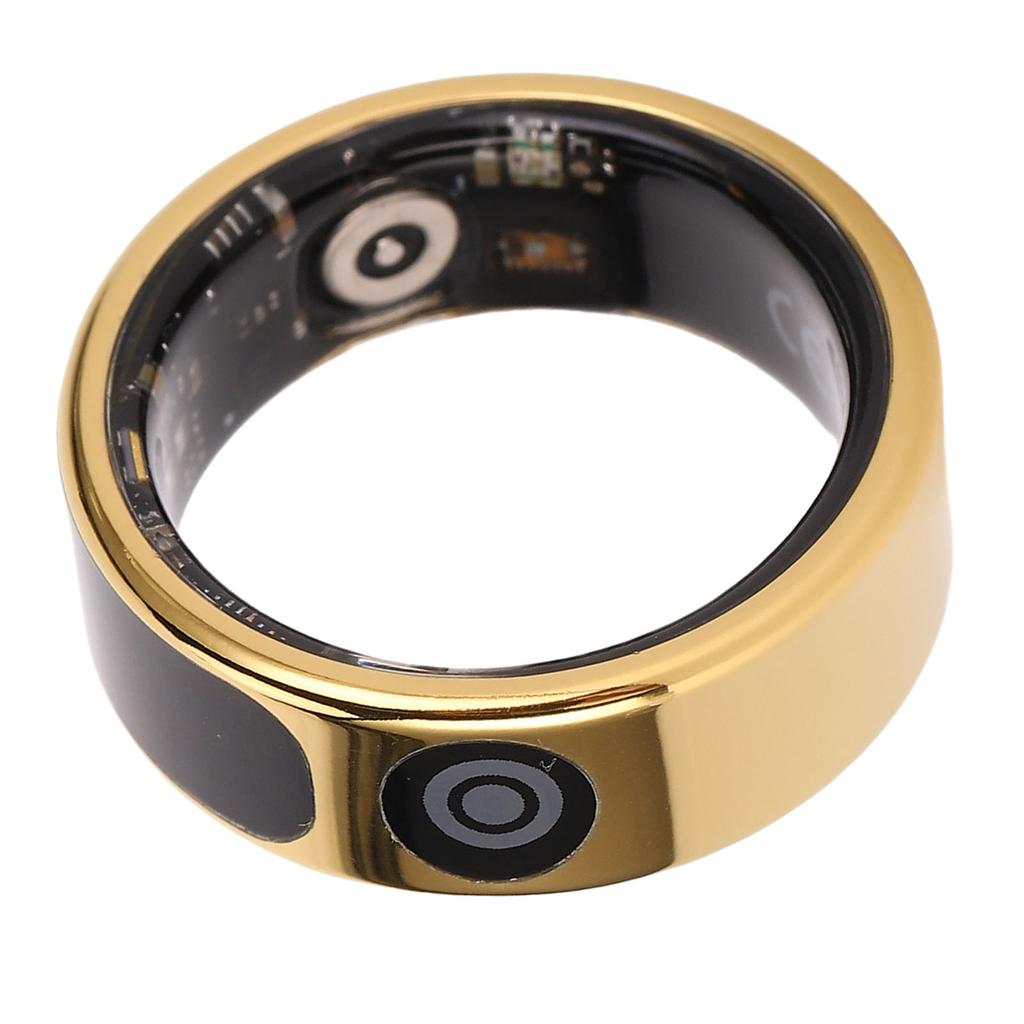 Smart Ring Gold Touch Display Screen Gesture Control IP68 Water Proof Sleep Activity Fitness Tracker Ring Size 8