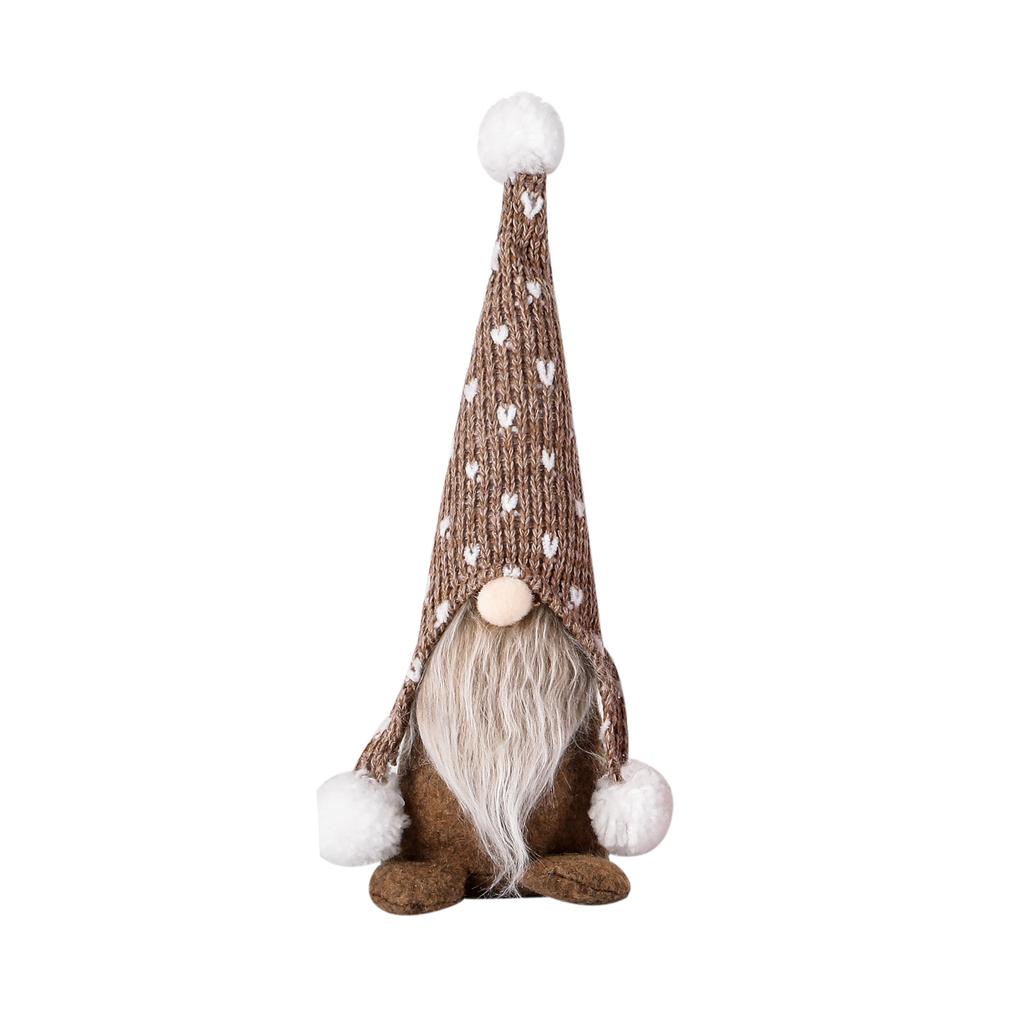 New Christmas Nordic Forester Knitted Hat Sitting Doll Ornaments Rudolph White Beard Faceless Doll