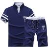 Sportsuits Set Menfitness Suits Summer Short Set Mens Stand Collar Fashion T -Shirt Shorts Tracksuit