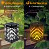 2-4PCS Solar Hanging Lanterns Garden LED Flickering Flame Light Solar Powered Landscape Light Fence Patio Pathway Decor