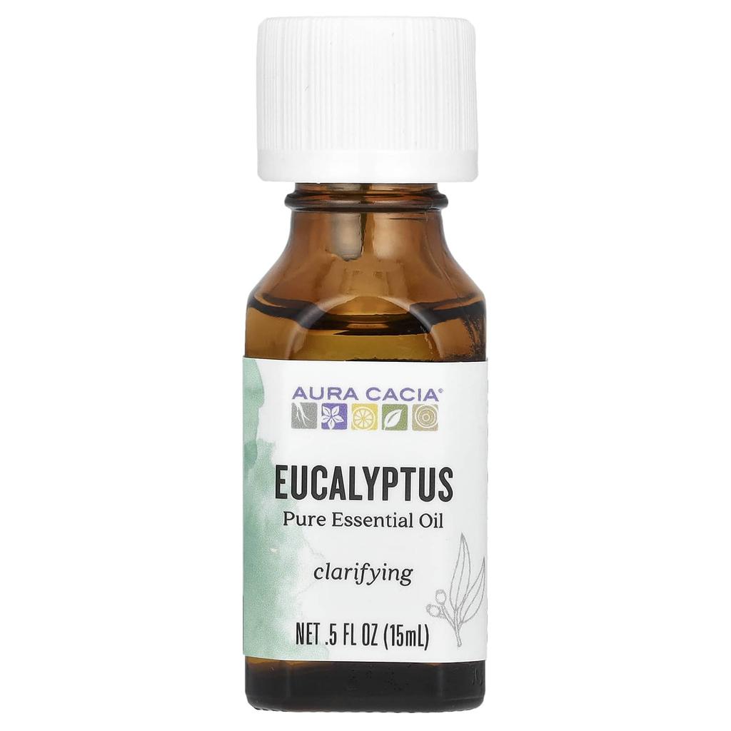 Aura Cacia Pure Essential Oil, Eucalyptus, 0.5 Fl Oz (15 Ml)