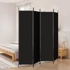 VidaXL Room Divider 4 Panels Folding Room Separator Privacy Screen Partition Living Room Decoration Black 350185