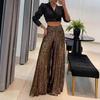 Women's High Waist Wide Leg Solid Color Trousers