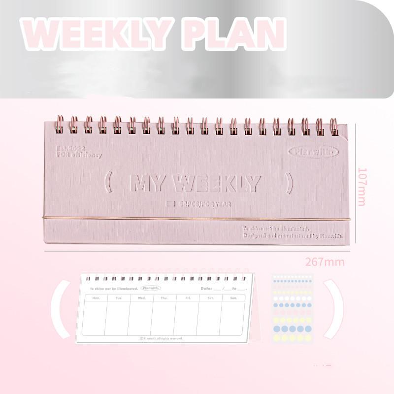 54 Sheets Weekly Planning Notebook Stationery Work Reminder Memorandum Can Stand Table Planner Stationery Daily Schedules
