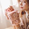 Women Winter Plush Gloves Thickened Warm Fuzzy Rabbit Mittens Girls Convertible Winter Fingerless Mittens for Cycling Outdoor Exercise