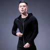 Men Full Zip Hoodie Quick-Dry Sweatshirt with Reflective Strip Zipper Sports Jacket Hoodie for Running Fitness Golfing