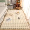 Cream Imitation Rabbit Fur Plush Rug: Bubble Plush Floor Mat for Bedroom, Bedside, Living Room, Bay Window Cushion, Blanket