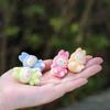 4Pcs Cartoon Labubu Series Mini Flocking Exquisite Cute Doll Gift Diy Pendant Accessories Decoration Kawaii Toys Gift