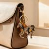 Keychain Pendant Sparkling Rhinestones Horse Design Metal Keyring Decorative Key Holder Friends Bag Decoration