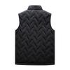 Men's Solid-color Casual Down And Cotton Vest Stand-up Collar Embossed Sleeveless Vest Jacket