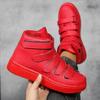 Spring Men's Shoes High-top Red Board Shoes Velcro Casual Sports White Shoes
