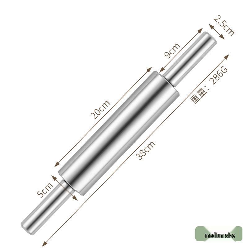 Stainless Steel Seamless Rolling Pin for Dough, Dumplings, Noodles, and Baking