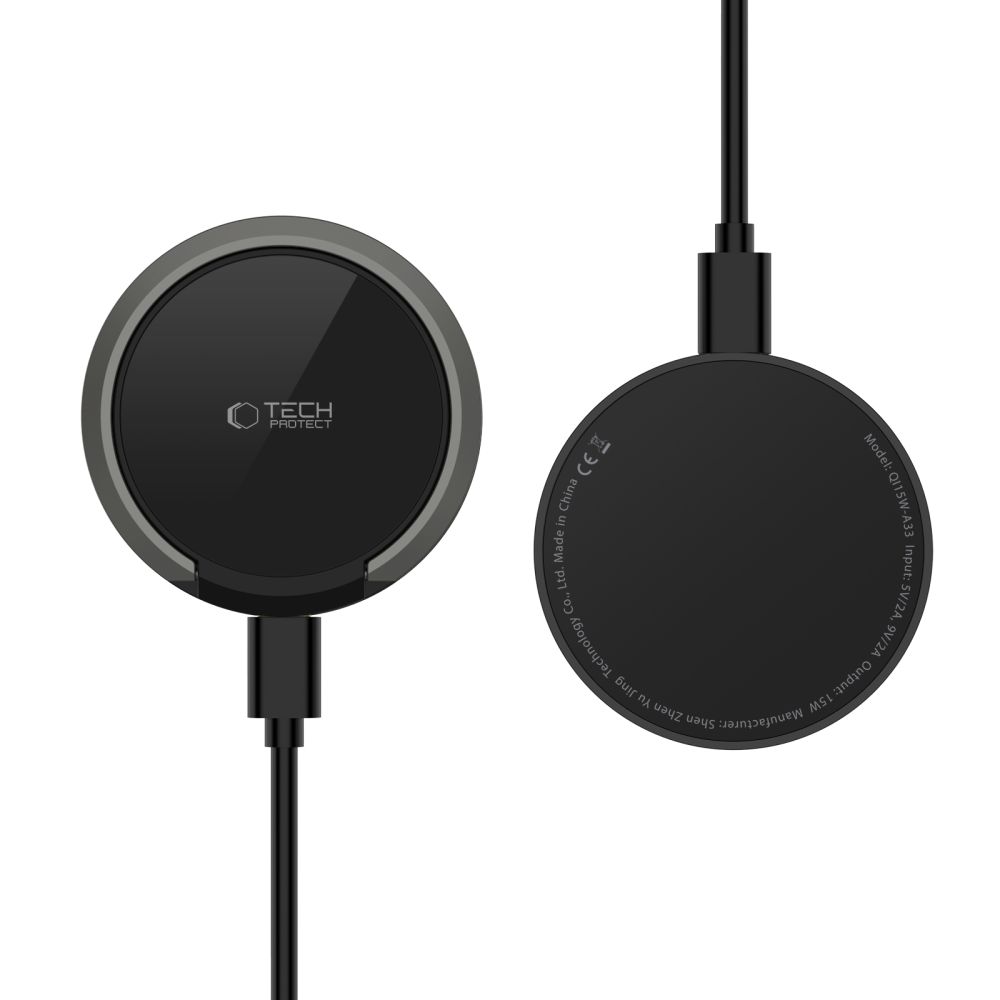 Tech-Protect Qi15W-A33 Magnetic Magsafe Wireless Charger Black