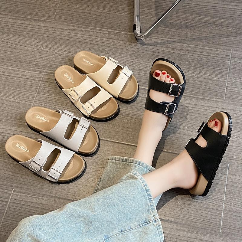Adjustable Thick-soled Sandals for Women French Style Outdoor Spring and Summer Fashion Soft-soled Beach Shoes Seaside Sandals
