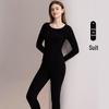 Women's Wool Thermal Underwear Set - Thickened Brushed Edge for Autumn and Winter Warmth