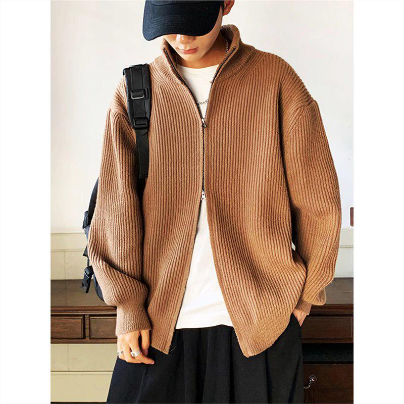 Men's Knitted Cardigan Sweater - Lazy Style, Loose Fit, Autumn/Winter 2023