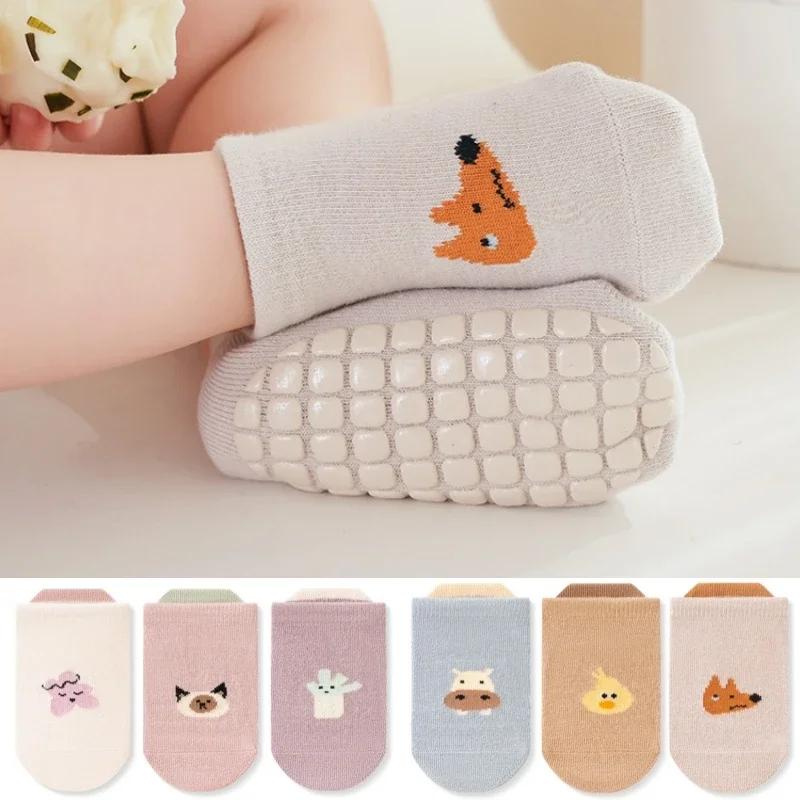 6 Pairs of Children's Anti Slip Walking Socks, Children's Socks for All Seasons, Soft and Comfortable Fabric, Cartoon Pattern