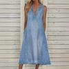 2024 Summer Sleeveless V-Neck Loose Casual Denim Dress