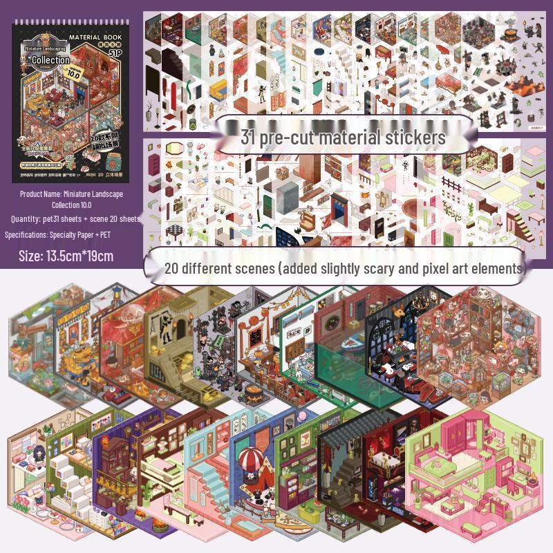 Bit 11.0 Miniature Scene Book: 3D Fairy Tale Stickers Collection