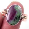 Ruby In Zoisite Handmade Lab-Created 925 Sterling Silver Two Tone Ring S.10 K4k59