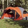 Family Tent - vidaXL - 6 Persons - Waterproof - Grey and Orange - Foldable and Lightweight