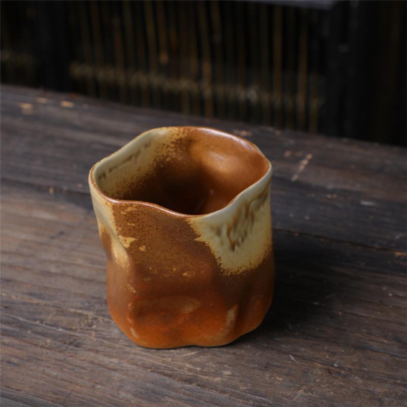 Creative Coffee Cup Coarse Pottery Water Cup Retro Supply Niche Ceramic Cup Japanese Ceramic Special-Shaped Cup
