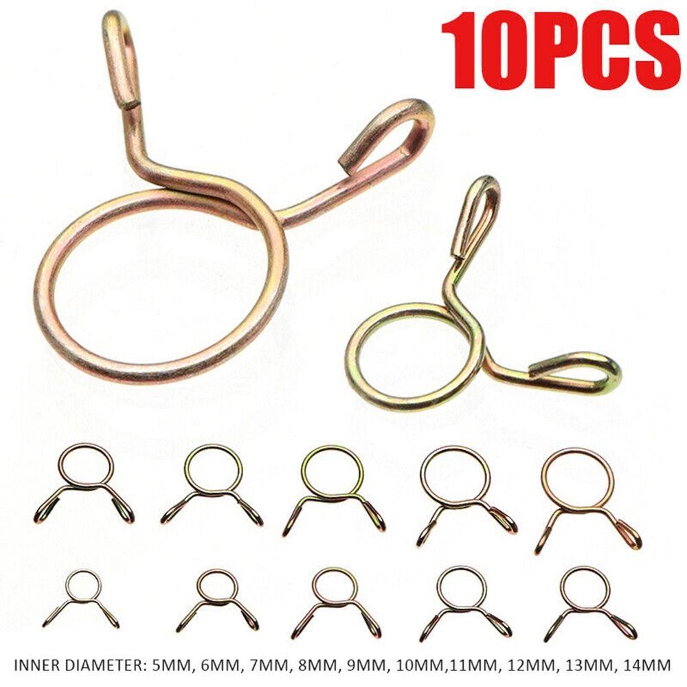 10Pcs Air Tubing Hose Clamp Assortment Kit Spring Hoop  Fuel Tube Water Pipe Motorcycle Scooter