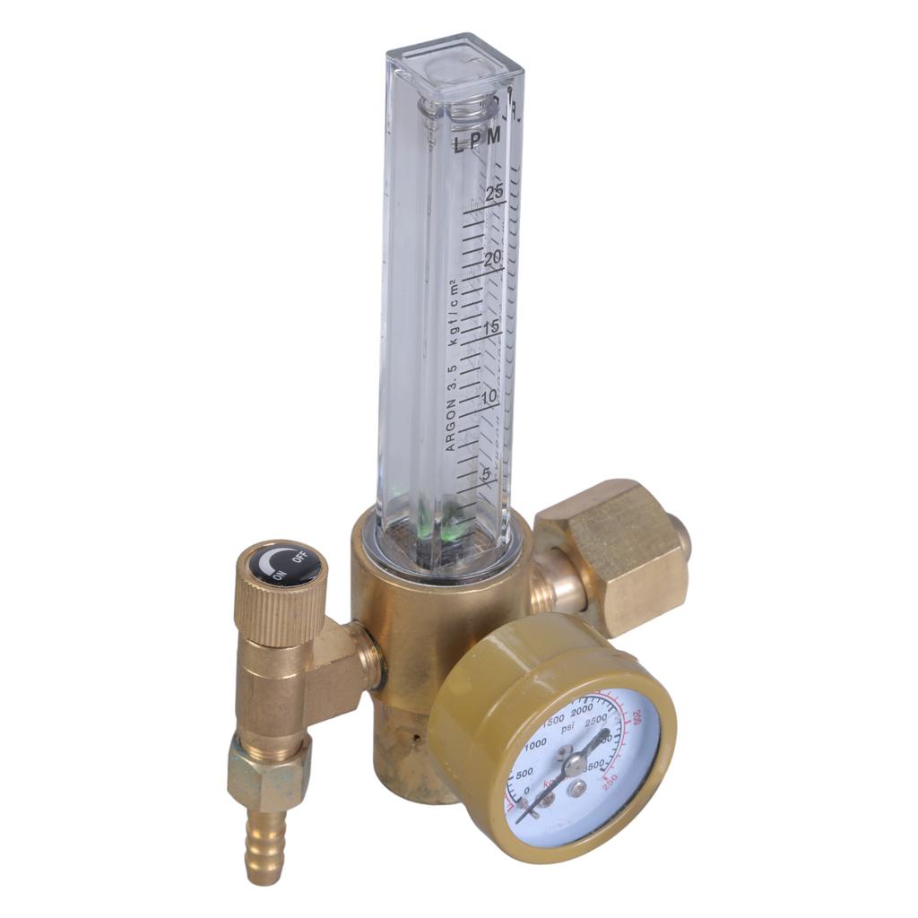 Argon Pressure Reducer Regulator Gas Flowmeter G5/8 Male Thread with Two Scales for TIG Argon Arc Welding Full Copper