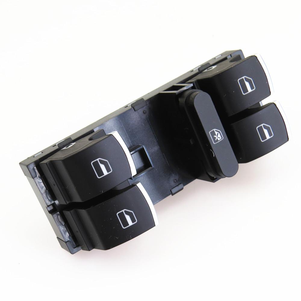 FHAWKEYEQ 10 Pin Chrome Master Power Window Switch For Jetta MK5 MK6 GTI Golf 5 6 Passat B6 Tiguan Rabbit 5ND 959 857