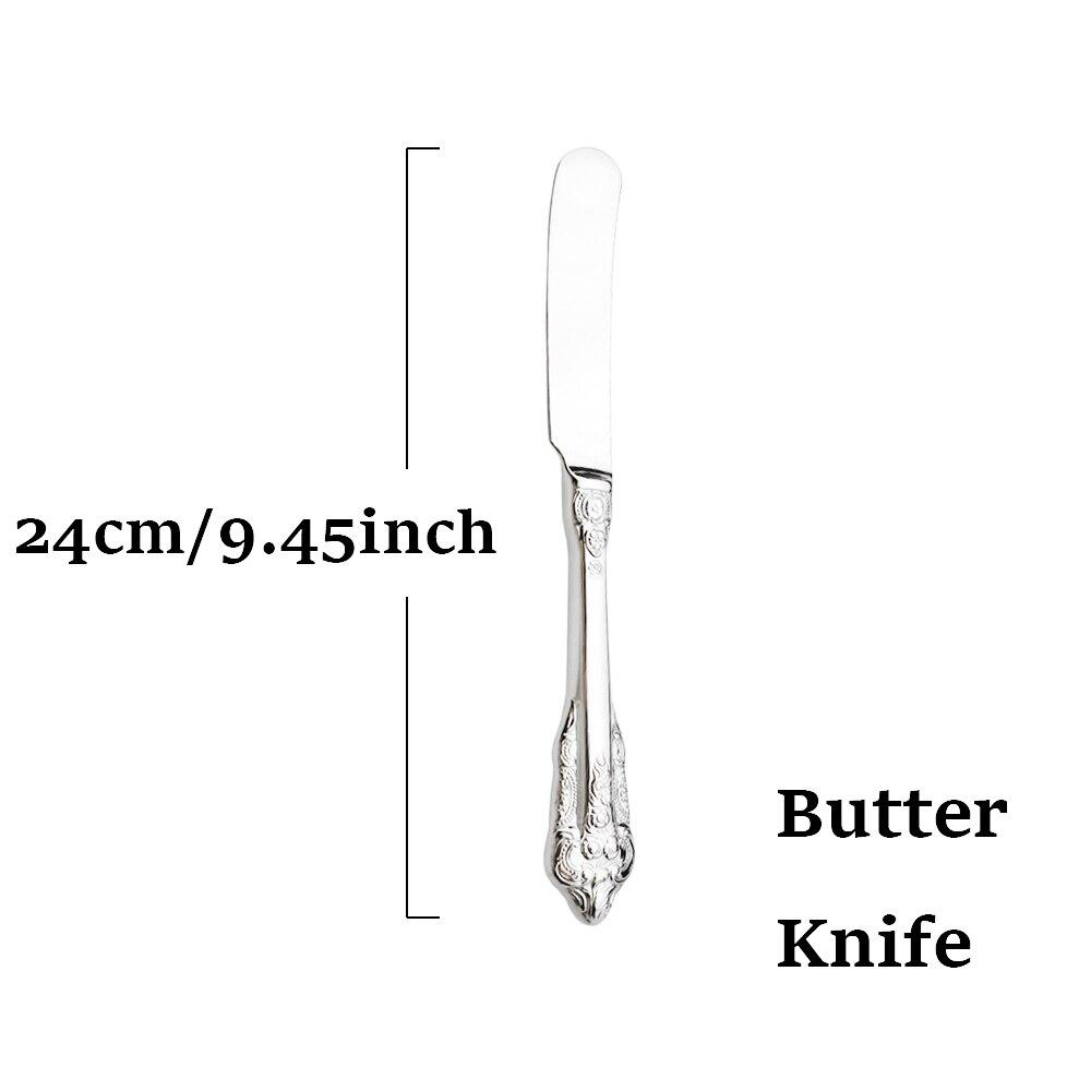 Gold Dinnerware Vintage Tableware 18/10 Silverware Stainless Steel Flatware Dinner Knife Fork Spoon Wedding Xmas Western Cutlery