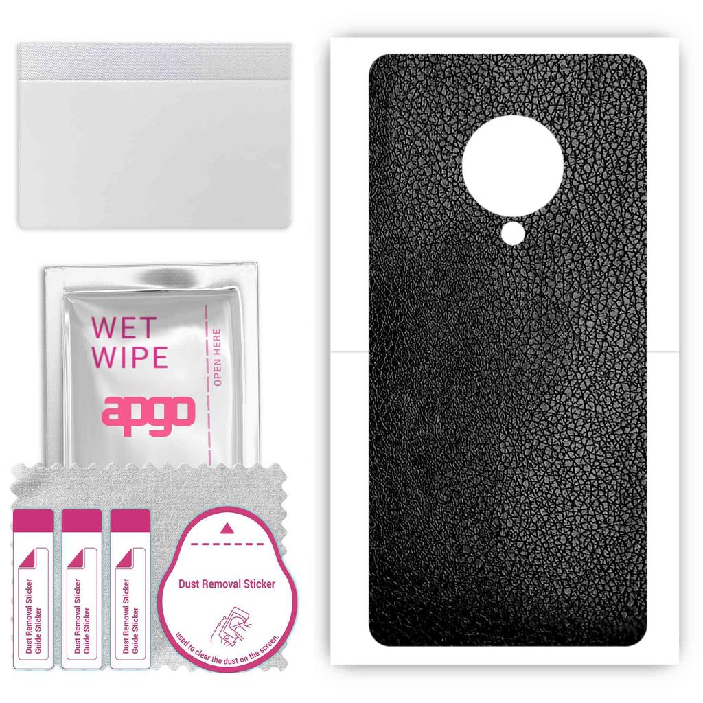 apgo Protective Skin Sticker for the Back Compatible with Vivo NEX 3 5G, Wrap Film, Foil, Vinyl - Pattern Black Leather