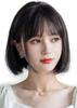 HIYE Full Human Artificial Medical Crossdressing Women Wig, 100% Hair, Bangs, Whorl, Parting, Skin, Use, Wig, Bob, Hand-planted Wig, (Natural Black,