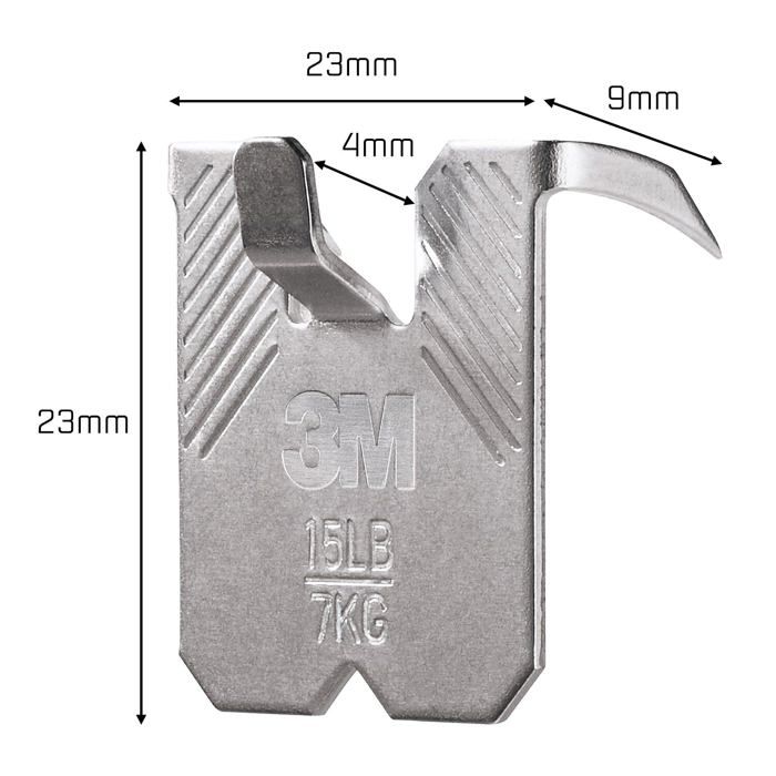 Crochet Pour Tableaux - 3M - 3PH72WM 00 - Support Jusqu'à 7 Kg - Installation Sans Trous - 2 Crochets