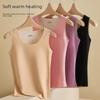 "Seamless German Velvet Warm Women's Vest with Thickened AB Surface, Large U-Neck, Perfect for Autumn and Winter"